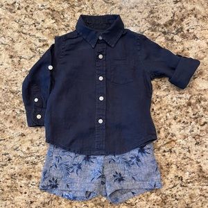 Janie and jack linen outfit